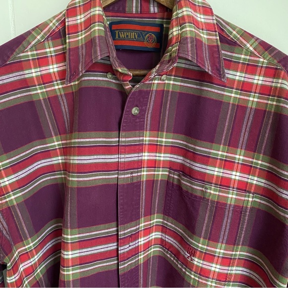 Twenty X by Wrangler Men’s Purple and Red Plaid Long Sleeve | No size see photos - Picture 2 of 16